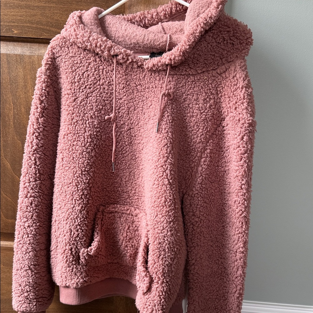 Cozy Pink Sherpa Hoodie Sweater